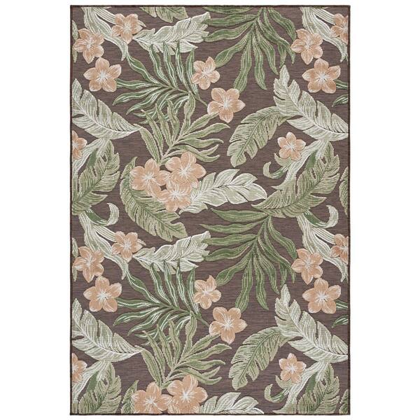 Cabana 4 x 6 Brown/Green Floral CBN456T Area Rug