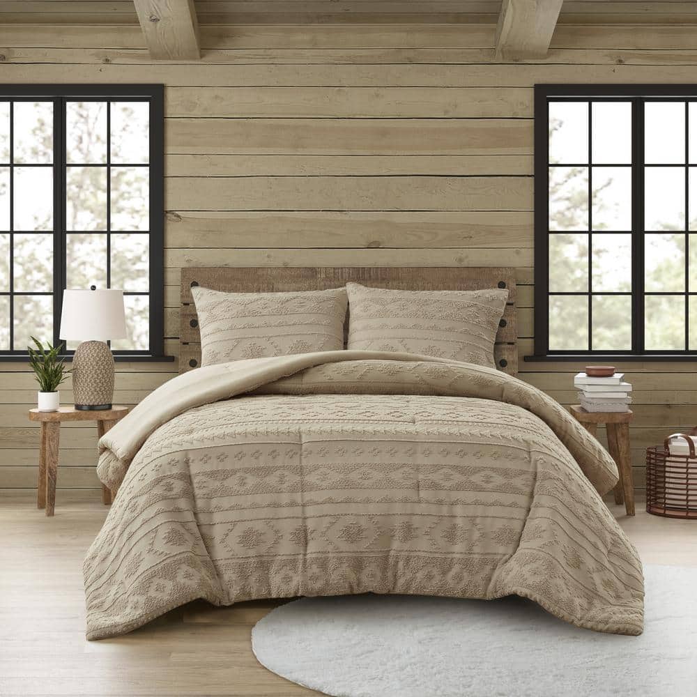 Breckenridge Tan Twin XL Microfiber Down Alternative Bedding Set
