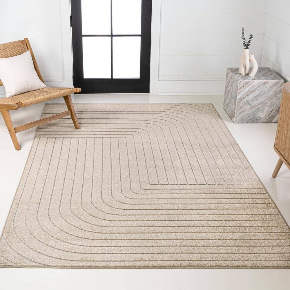 JONATHAN Y Odense High-Low Minimalist Angle Geometric Beige/Cream 4 ft ...