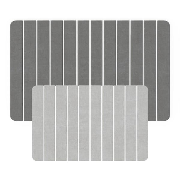 castellousa Diatomite Quick-Dry Stone Water-Absorbing Bath Mat Set Large and Medium