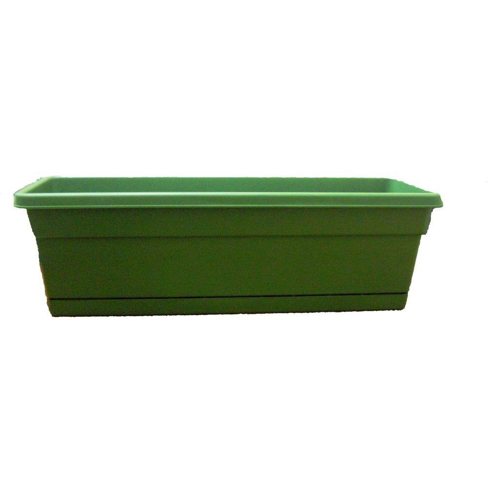 Ames 24 in. x 8 in. Green Plastic Window Box 2801 The Home Depot