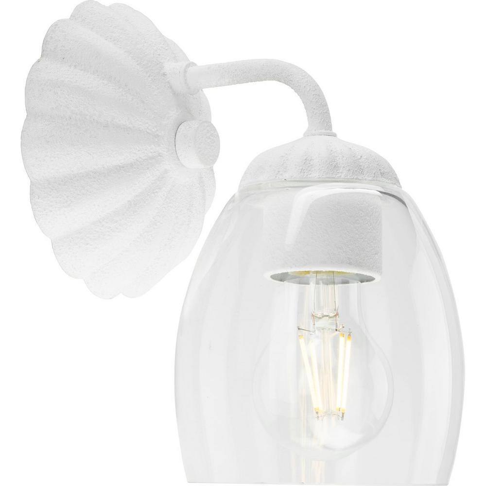 Quillan White Plaster Dimmable 1-Light Vanity Light