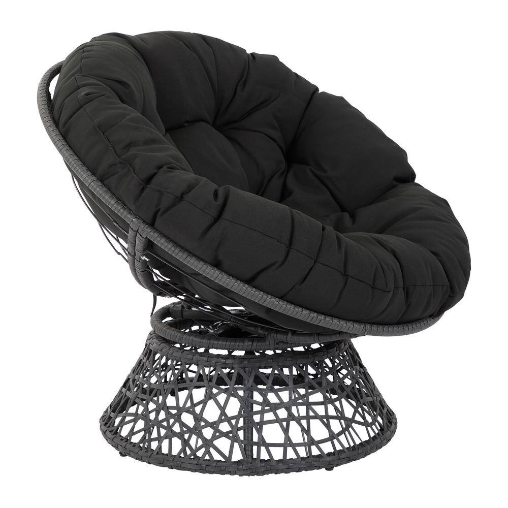 OS Home and Office Furniture Papasan Series Black Upholstered Swivel ...