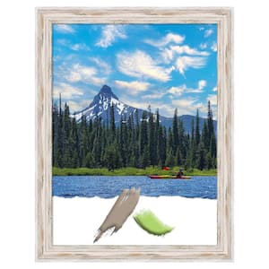 Alexandria White Wash Narrow Wood Picture Frame Opening Size 18 x 24 in.