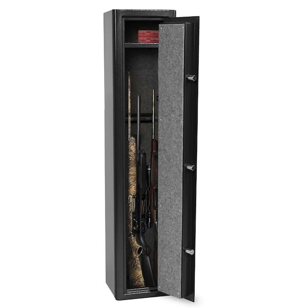 Home Defense 4-Gun Fireproof Electronic Lock Gun Safe, Black Textured Gloss Finish