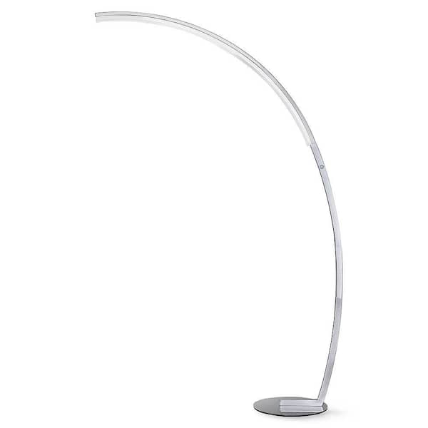 Launch Chrome Dimmable LED Arc Floor Lamp, - Chrome