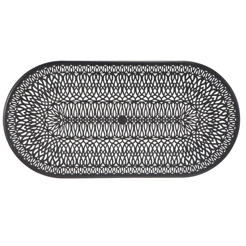 Capri Charcoal Aluminum Outdoor Oval Dining Table