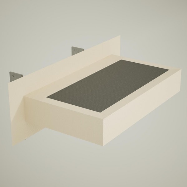 46 in. x 14 in. x 4 in. Wall Floating Bench Shower Kit Wedi Board and Industrial Free Hanging Bracket