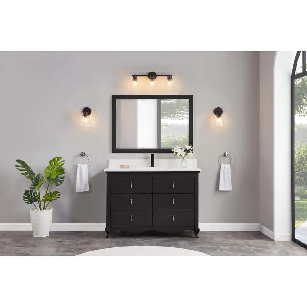 WS2512-48-TB 48 in Single Sink Sink Vanity Tricorn Black Bath Vanity with White 1 in. Artificial Stone Top price history on PriceWatchPro