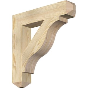 4 in. x 22 in. x 22 in. Douglas Fir Funston Craftsman Rough Sawn Bracket