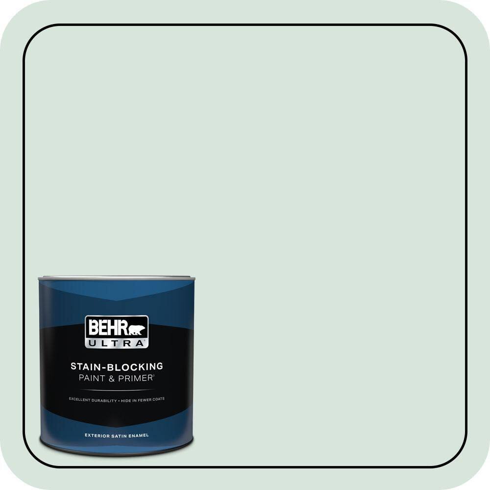 BEHR ULTRA 1 qt. #S420-1 New Day Satin Enamel Exterior Paint & Primer ...