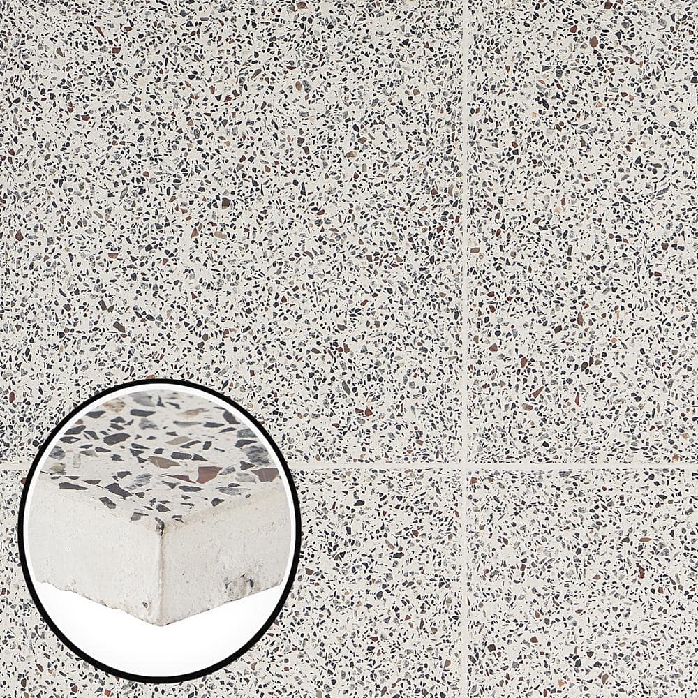 Tarboro 16" Beige Polished Terrazzo Floor and Wall Tile