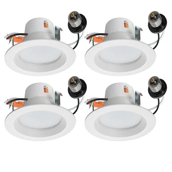 Commercial Electric 4 in White Recessed LED Color Changing CCT Downlight Br 625 Lumens 10 Watt 3000-4000-5000K Soft 