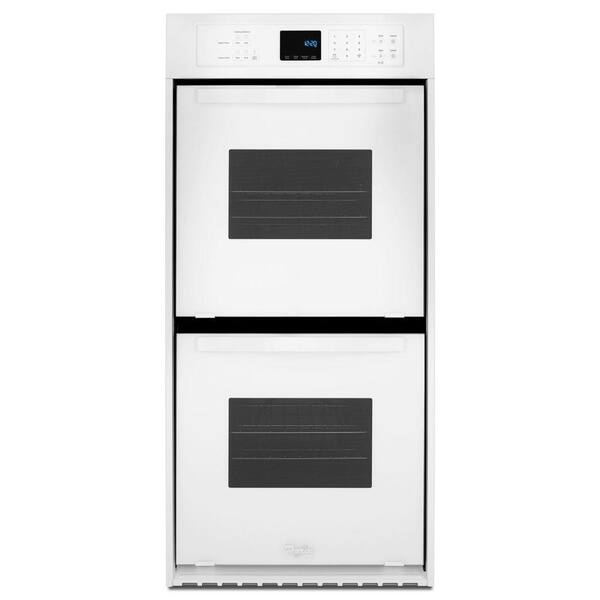 Whirlpool 24 In Double Electric Wall Oven Self Cleaning White Wod51es4ew The Home Depot - 24 Double Wall Oven Electric White
