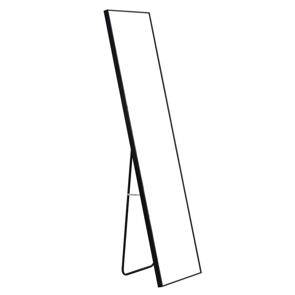 16 in. W x 61 in. H Oversized Metal Black Modern Classic Full-Length Floor 