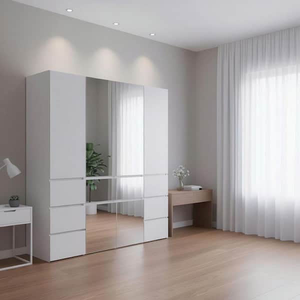 Klair Living Elise Collection-64 in. W White Modular Slim 8-Drawer