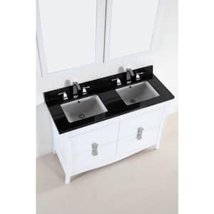 Tracy 48 in. W x 19 in. D x 34 in. H Double Vanity in White with Granite Vanity Top in Black Galaxy with White Basins