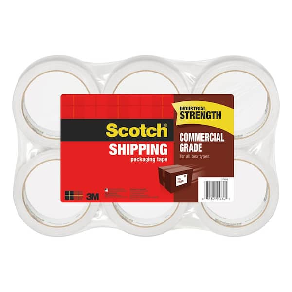 Photo 1 of 1.88 in. x 54.6 yd. Scotch Commercial Grade Shipping Packaging Tape (6-Pack)