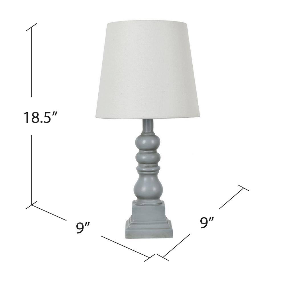 Conrad 18.5" Distressed Gray Resin Table Lamp with Linen Shade