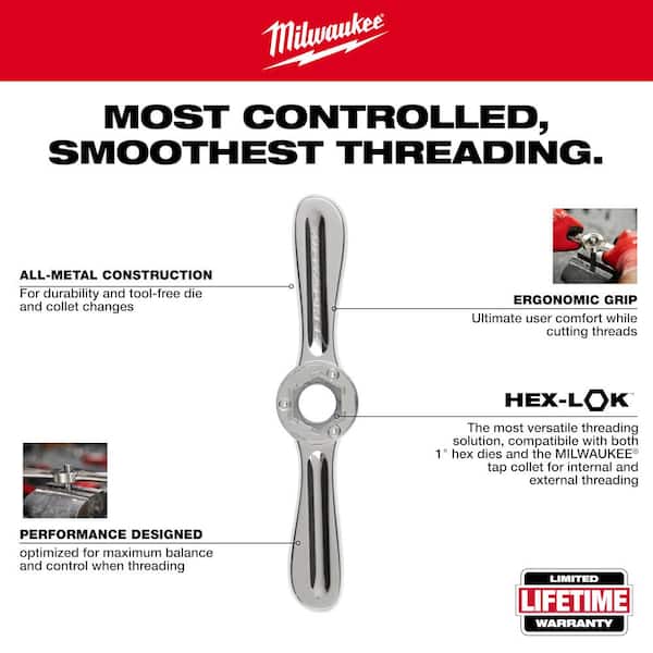 Milwaukee Hex-Lok 2-in-1 Tap and Die Threading Handle and Tap