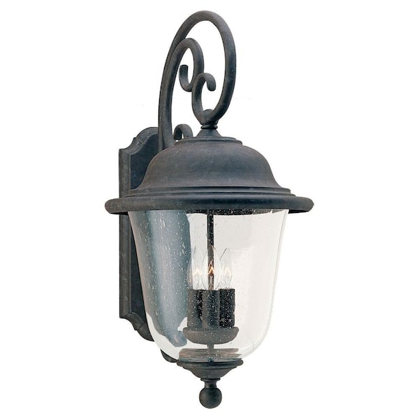 Trafalgar 3-Light Oxidized Bronze Outdoor Wall Lantern Sconce