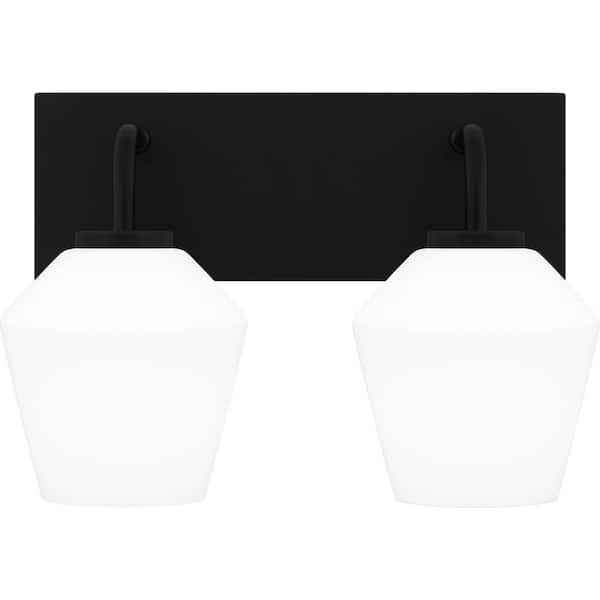 Quoizel Nielson 13.5 in. 2 Light Matte Black Vanity Light