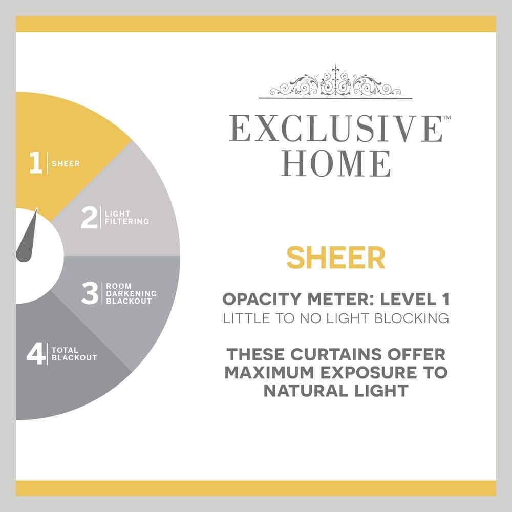 Silver Sheer Linen Look Room-Darkening Curtain Panels
