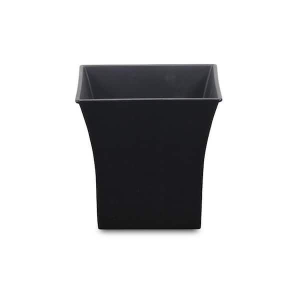 7.25 in. x 7 in. Black Indoor/Outdoor Plastic Decorative Pots