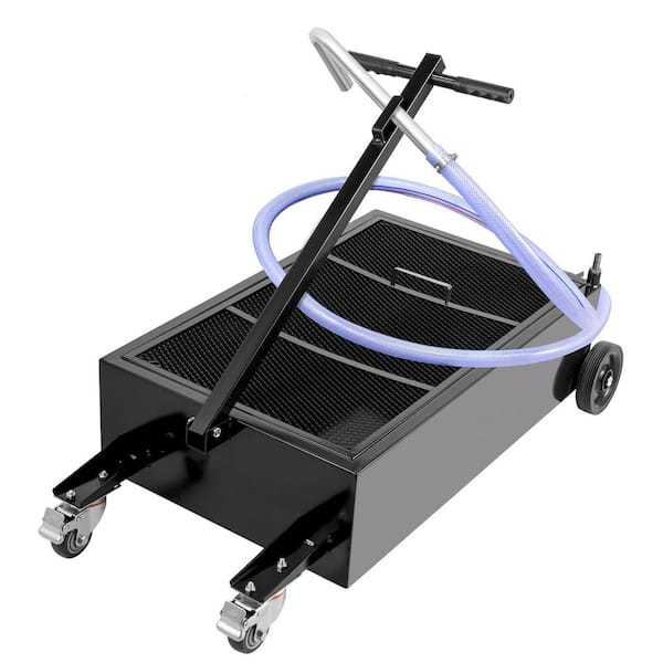 SKYSHALO Oil Drain Pan 25 Gal. Oil Drain Tank, 95L Low Profile Oil Drain Pan, Large Capacity Oil Change Pan, Foldable Hand