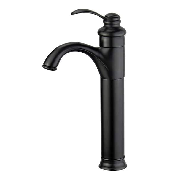 Bellaterra Home Madrid Single Hole Single-Handle Bathroom Faucet in New Black