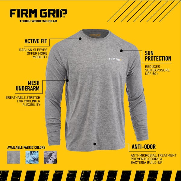 FIRM GRIP Men's Large Veil Camo Tac Gray Long Sleeve Performance Shirt  63637-012 - The Home Depot