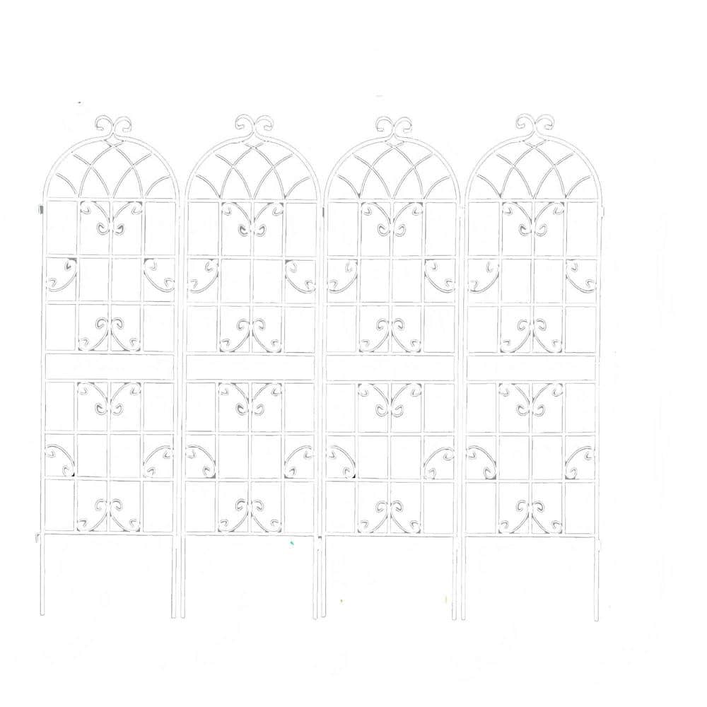 71 in. H x 80 in. L White Metal Garden Trellis 4-Pack, Rustproof Climbing Plant Support for Outdoor Flowers Vines Screen price history on PriceWatchPro