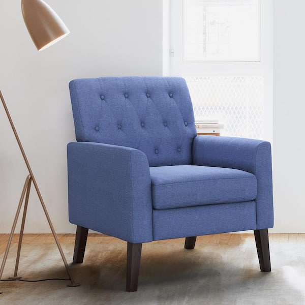 Blue tufted accent cheap chair