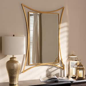 Large Rectangle Antique Gold Contemporary Mirror (42 in. H x 32 in. W)