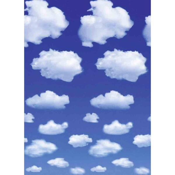 Ideal Decor 100 in. x 72 in. White Clouds Wall Mural