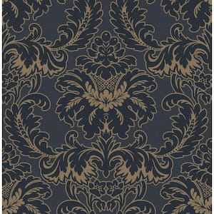 Windsor Blue Damask Wallpaper Sample