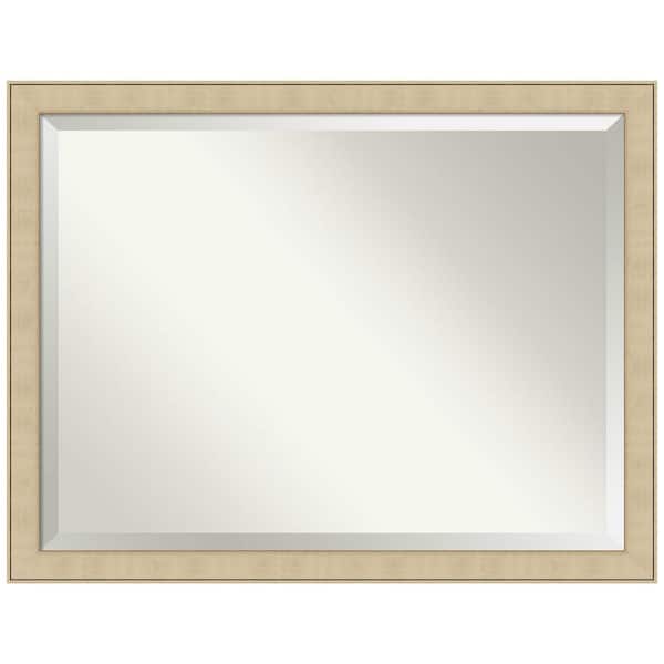 Medium Rectangle Classic Honey Silver Beveled Glass Casual Mirror (34 in. H x 44 in. W)