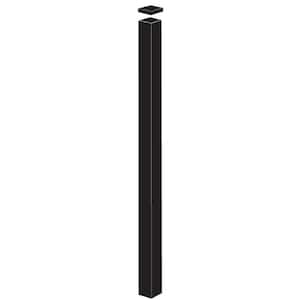 2 in. x 2 in. x 8-7/8 ft. Standard-Duty Black Aluminum Fence Blank Post