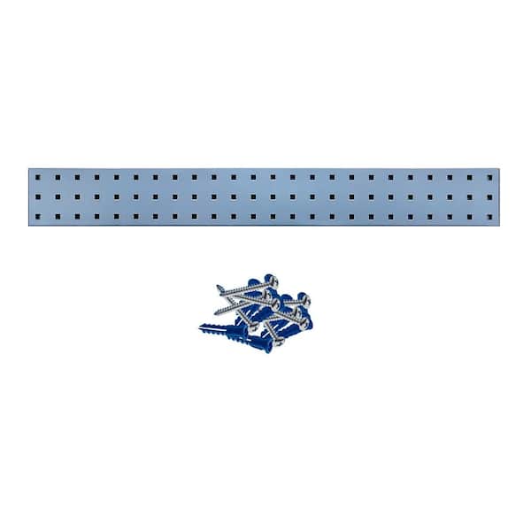(1) 36 in. W x 4.5 in. H Silver Epoxy, 18-Gauge Steel Square Hole Pegboard Strip