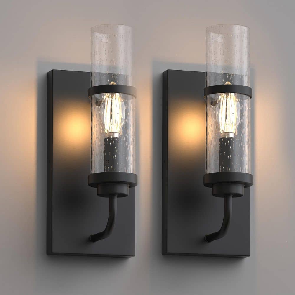 YANSUN 5 in. Farmhouse Black Wall Sconce, Vintage Industrial