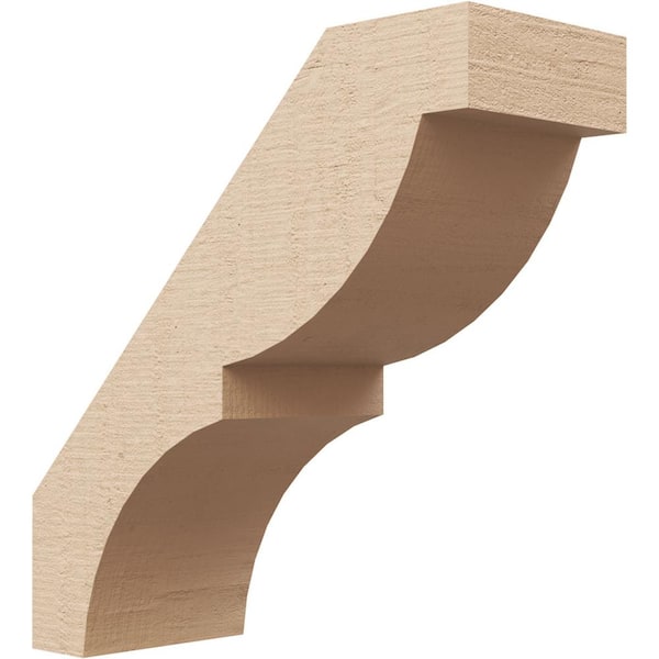 Ekena Millwork 3 in. x 8 in. x 8 in. Valencia Rough Cedar Woodgrain Timberthane Polyurethane Knee Brace, Primed