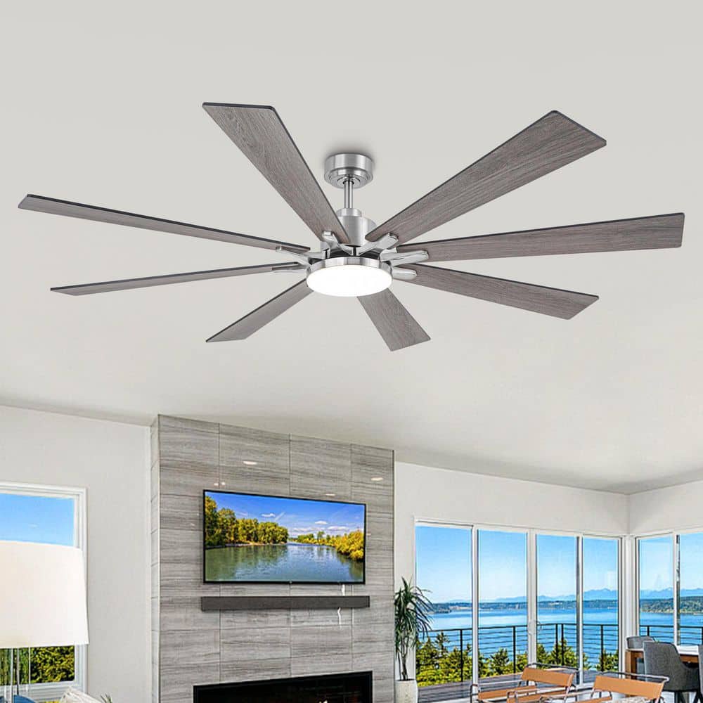 Vaczon 72 in. Indoor Integrated LED Sand Nickel DC Motor Ceiling