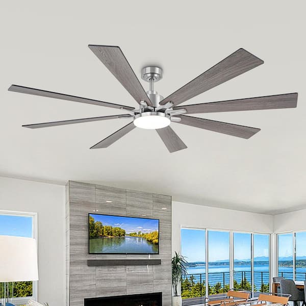 72 in. Indoor Integrated LED Sand Nickel DC Motor Ceiling Fan with Light and Remote Control