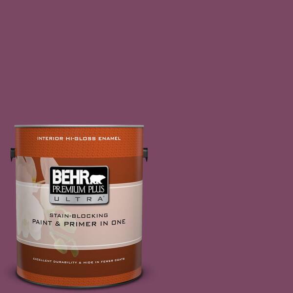 BEHR Premium Plus Ultra 1 gal. #PPU1-19 Classic Berry Hi-Gloss Enamel Interior Paint and Primer in One