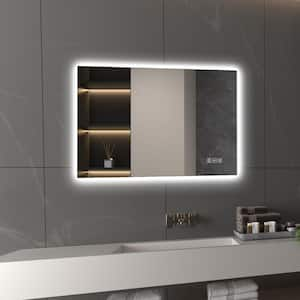 28 in. W x 20 in. H Rectangular LED Backlit Mirror Frameless Anti-Fog Wall Bathroom Vanity Mirror