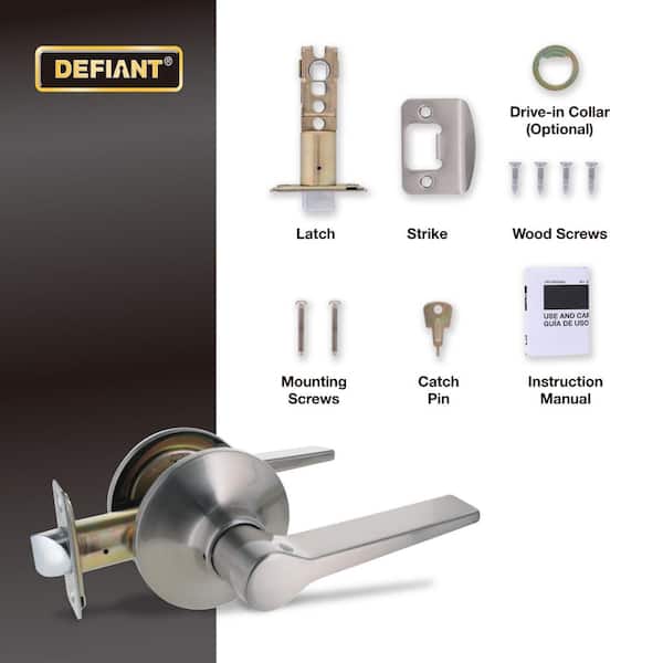 Defiant Freedom Satin Nickel Hall/Closet Door Handle (4-Pack