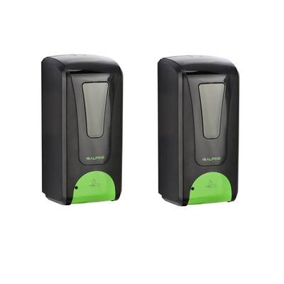 1200 ml Wall Mount Automatic Foam Hand Sanitizer Dispenser in Black (2-Pack)