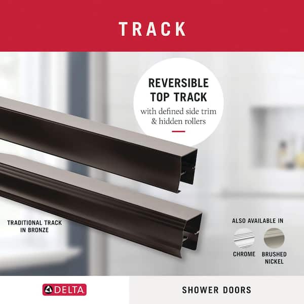 Simplicity 60 in. x 58-1/8 in. Semi-Frameless Traditional Sliding Bathtub Door in Chrome with Clear Glass