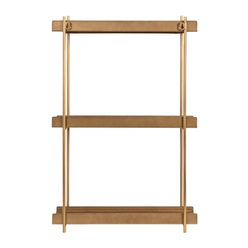 Gold Metal 3-Tier Floating Wall Shelf