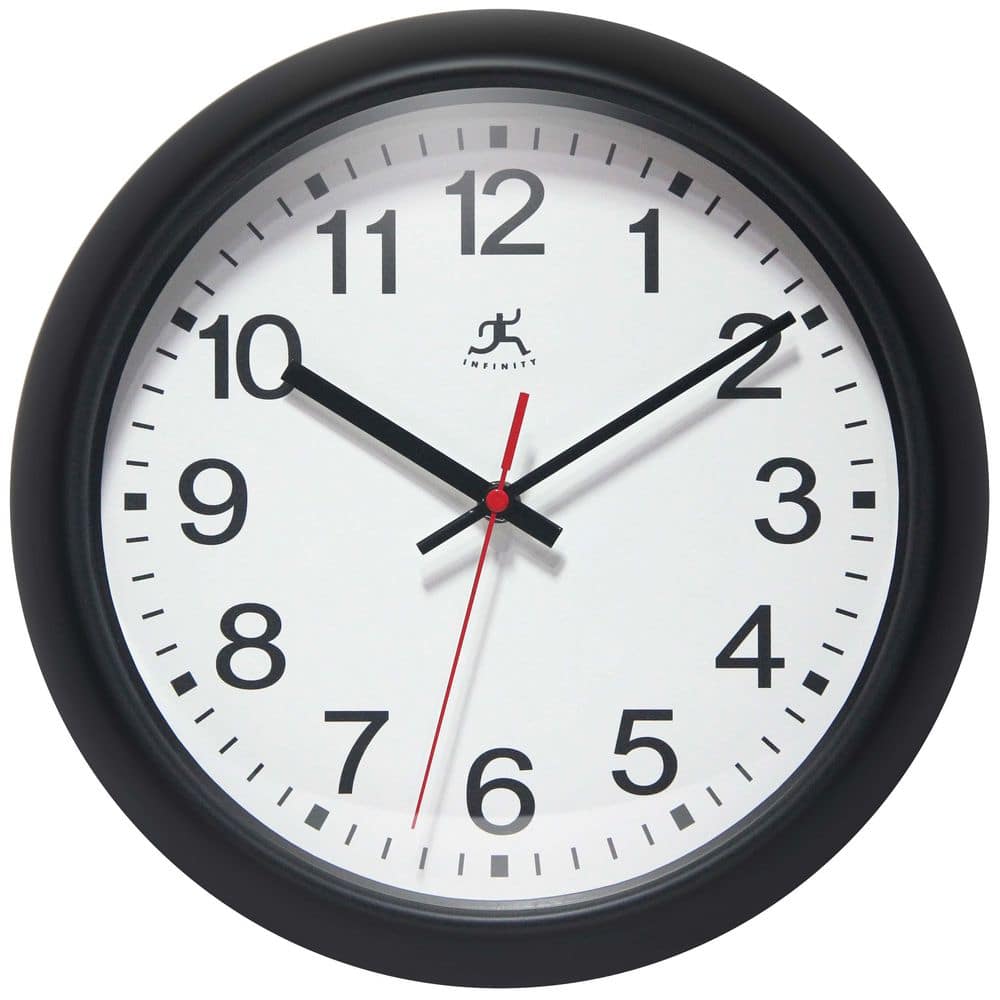 Infinity Instruments Director Black Analog Plastic Wall Clock, 12